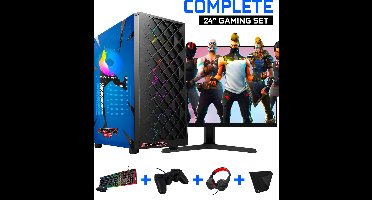 ScreenON - Complete Fortnite Gaming PC Set - X12899 - V1 ( Game PC X12899 + 24 Inch Monitor + Toetsenbord + Muis + Controller )