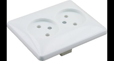 Uni Inbouw Stopcontact - 2-voudig - Polarwit