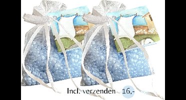 Geurparels 2x 'Boles d'olor Cotonet' - Inclusief verzenden - Katoen - Geurkorrels - Geurzakje - Geurbuiltjes - Geurbuiltje - Geurverfrisser - Luchtverfrisser - Huisparfum - Verfrisser - Frisse schone geur - Kledingkast - Kleding - Kast - Blauw