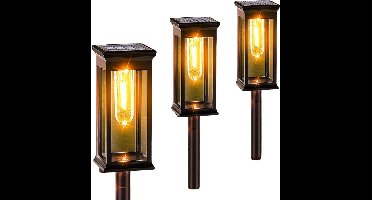DailySupplies® Tuinverlichting op Zonne Energie - Solar Buitenlampen - Zwart