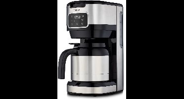 MEDION koffiezetapparaat met thermoskan en timer (filterapparaat, 10 kopjes, 1,25 liter, 900 watt, timer, antilekfunctie, display, MD11019) roestvrij staal