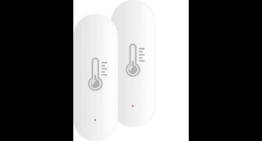 Slimme Zigbee temperatuursensor en luchtvochtigheid sensor - Set van 2 - Inclusief Zigbee hub - Werkt met Smart Life app - Wit