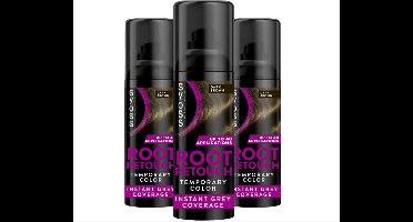 SYOSS Root Retouch Uitgroeispray - Donkerbruin - Haarverf - Haarspray - Dagelijk Gebruik - Gerichte Toepassing - Bruine Tot Donkerbruine Haarkleuren -Voordeelverpakking - 3x 120ml