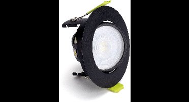 Integral inbouwspot Zwart rond kantelbaar | zaagmaat 7cm | incl. GU10 fitting excl. lichtbron | GU10