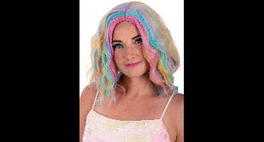 Pruik Alicia - half lang pastel