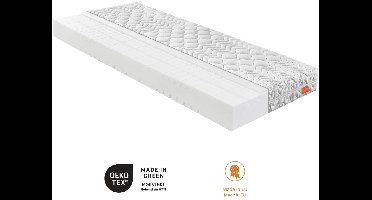 Bodyprotect 90 x 200 cm koudschuimmatras Duo 500 | keerbaar matras met hardheidsgraad 2 en 3 | 7 zones | Made in EU | afneembare hoes van katoenmix, wasbaar op 60 graden | 90 x 200 x 15 cm | wit