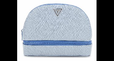 GUESS Cosmetische tas Dome Cosmetic Pouch Powder Blue Blauwgrijs
