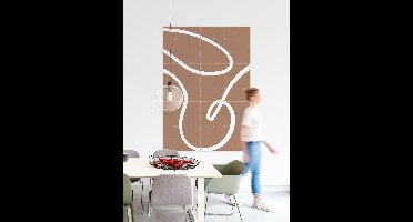 IXXI Lines Mocha 2, Various - 60 x 80 cm - Gratis ophangtool - Grote wanddecoratie en posters - Line art, Abstract, Minimalistisch, Grafisch Ontwerp