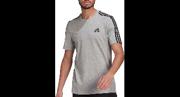 adidas adidas Essentials 3-stripes Sportshirt - Maat S  - Mannen - grijs - zwart