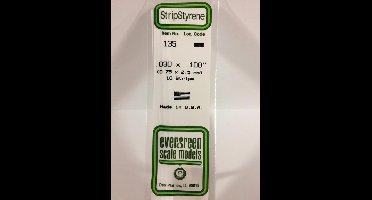 Evergreen Modelbouwdecoratie - 135 Strip 0,8mmX2,5mmX35cm - 10 stuks Styreen