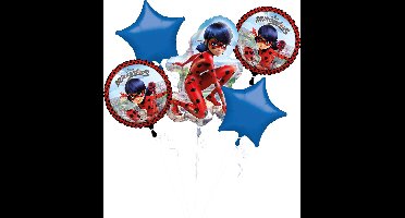 RIETHMULLER - Boeket van 5 aluminium Ladybug ballonnen