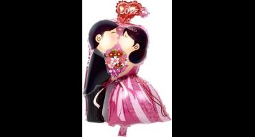 Echtpaar folie ballon 60cm, kindercrea