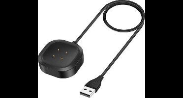 DrPhone Kabel – USB Oplader - Adapter + Dock - Laadkabel – Geschikt voor Fitbit Versa 4/3 /Sense/Sense 2 - 0,3CM - Zwart