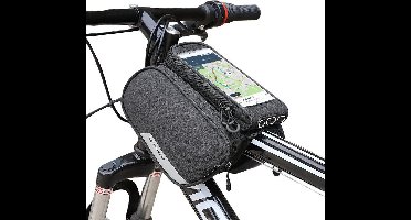 Wozinsky Fietstas - Smartphonehouder - Zwart - Waterdicht - Ruimtebesparend - Met hoofdtelefoonuitgang