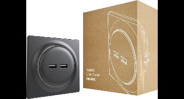 FIBARO Walli N USB Outlet - Antraciet - Klassiek basiselement
