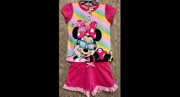 Disney Minnie Mouse short pyjama - kleur fuchsia - in geschenkendoos. Maat 128 cm / 8 jaar