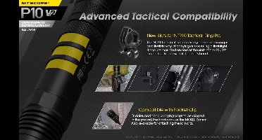 NiteCore zaklamp P10 V2 Tactische zaklamp - 1100 lumen - Zwart