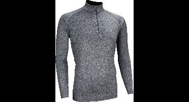Avento Sportshirt Lange Mouw - Heren - Marine mêlee/Zilver - XXL