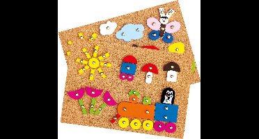 Bino Hamerspel Mole Junior 25 X 18 X 1 Cm Kurk Naturel 2-delig