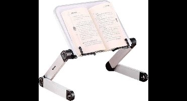 Fedec Boekstandaard - Verstelbaar - Salontafelboek - Aluminium - Zwart - 30 x 40 x 36 cm