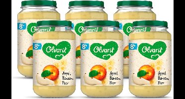Olvarit Fruithapje 8+ Maanden – Appel Banaan Peer - 6 x 200g
