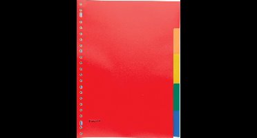 Pergamy tabbladen, ft A4, 23-gaatsperforatie, PP, 5 tabs in geassorteerde kleuren