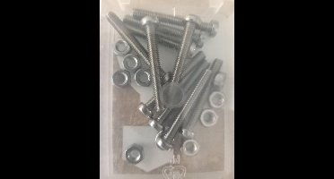 Deltafix. Bouten + MOER M4 x 30 MM . R.V.S. 10 Stuks metaalschroef