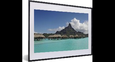 Fotolijst incl. Poster - De bekende bungalows op Bora Bora - 40x30 cm - Posterlijst