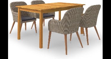 vidaXL - 5-delige - Tuinset - bruin