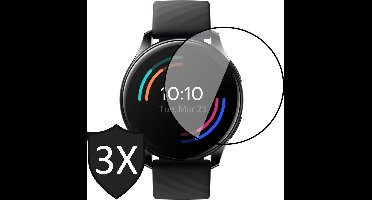 Screenprotector geschikt voor OnePlus Watch - PET Full Screen Protector - 3 Stuks
