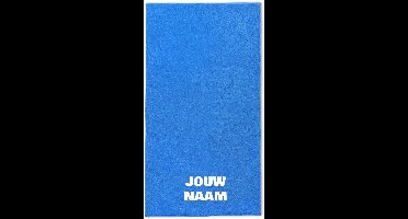 Strandlaken met naam cobalt blauw 100x200cm