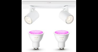 Philips Hue Runner Opbouwspot (Wit) - Wit en Gekleurd Licht - Plafondspot met 2 Lichtpunten - GU10 - Hue White and Color Ambiance
