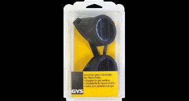 GYS - Veiligheidsbril - Kunstof lasbril, voor gas lassen - Zwart, krasvast.