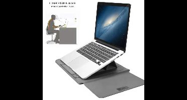New Hoes Geschikt voor Macbook Air 2018 13.3 Inch Sleeve 4 piece set Spatwater proof Hoes met handvat - Grijs