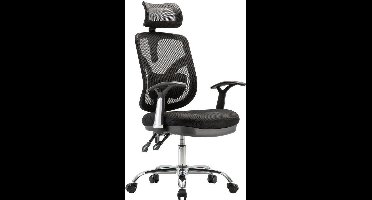 IVOL Ergonomische Bureaustoel Comfortline - Zwart met Hoofdsteun - Mesh