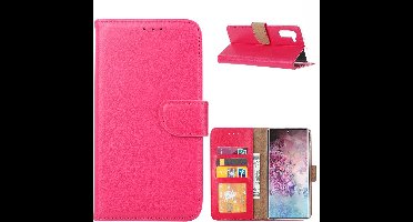 Ntech Hoesje Geschikt Voor Samsung Galaxy Note 10 Portemonnee / Booktype hoesje - Pink/Roze