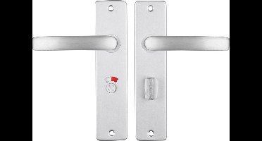 Starx Deurklink Aluminium – Deurbeslag – Deurschild met Toiletsluiting (WC57–5) – Deurklink Blok