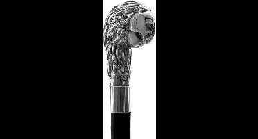 MadDeco - Papegaai - Beukenhouten wandelstok met zilver verguld handvat - Italiaans design