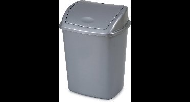 Afvalbak Vepa Bins, inhoud 15 l, met deksel, rechthoekig, L 235 x B 300 x H 405 mm, kunststof, grijs