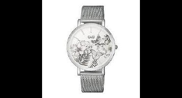 Prachtig dameshorloge van Q&Q model qa20j231y met verstelbare mesh band en print in wijzerplaat 3atm waterdicht