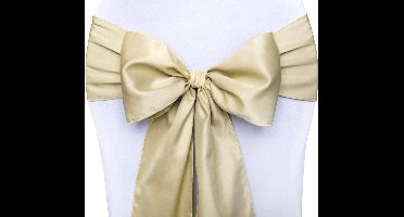 PartyDeco - Stoel strikken satijn Goud (10 stuks)