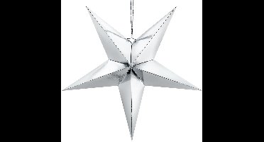 PartyDeco - Hanger Glimmende Ster Zilver (70 cm)