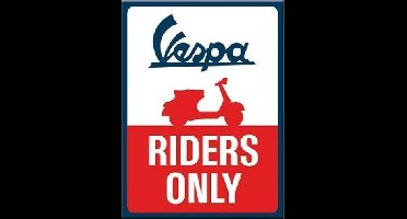 Vespa Riders Only. Koelkastmagneet 8 cm x 6 cm.
