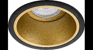 Spot Armatuur GU10 - Proma Minko Pro - GU10 Inbouwspot - Rond - Zwart/Goud - Aluminium - Verdiept - Ø90mm