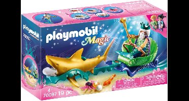 PLAYMOBIL Magic Koning der zeeën met haaienkoets - 70097