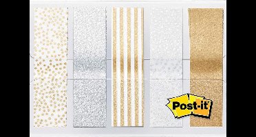 Indextabs Post-it 684 12mmx43mm metallic motief goud zilver 100 tabs