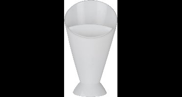 Lifetime Mini friet- en snackhouder - Puntzakmodel - Uitneembaar sausschaaltje - 10 x 16,5 cm - Wit