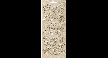 Stickers, rozen, vel 10x23 cm, goud, 1 vel