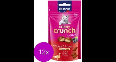 Vitakraft Crispy Crunch - Kattensnack - Eend & Zwartebessen - 12 x 60 g