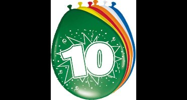 40x stuks Ballonnen versiering 10 jaar - Verjaardag feestartikelen - 30 cm formaat